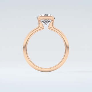 2.0 CT Round Cut Half Bezel Moissanite Engagement Ring 8