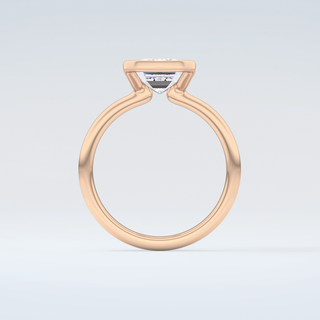 2.0 CT Emerald Cut Half Bezel Moissanite Engagement Ring 8