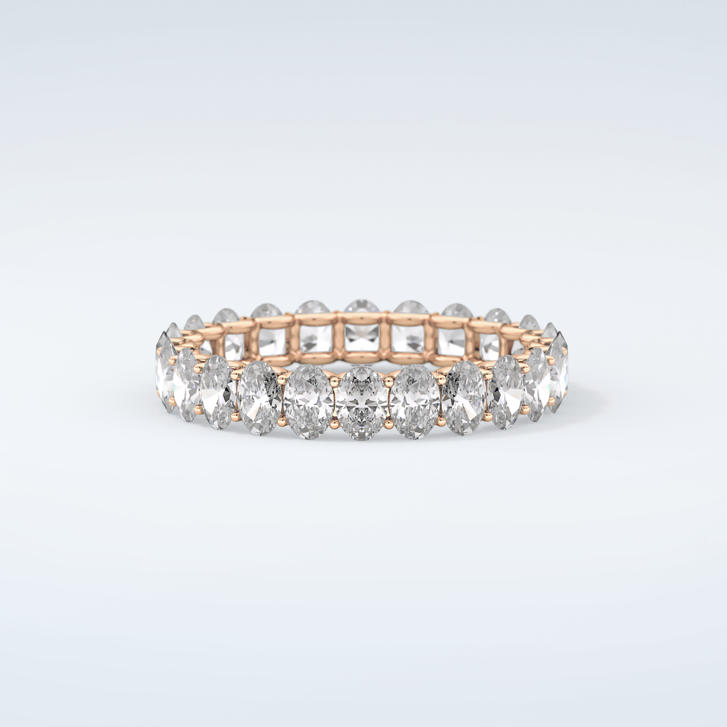 3.15 TCW Oval Shaped Moissanite Wedding Band