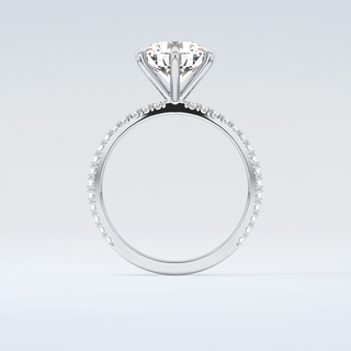 2.0 CT Round Cut Pave Moissanite Engagement Ring 14