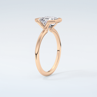 2.0 CT Asscher Cut Half Bezel Moissanite Engagement Ring 12