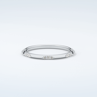 0.09 TCW Round Shaped Moissanite Wedding Band 13