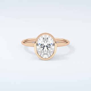 1.5 CT Oval Cut Bezel Style Moissanite Engagement Ring 7