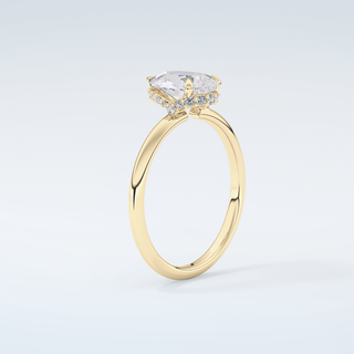 2.0 CT Pear Cut Hidden Halo Moissanite Engagement Ring 6