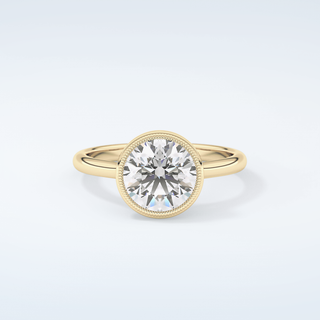 1.0 CT Round Cut Bezel Style Moissanite Engagement Ring 1