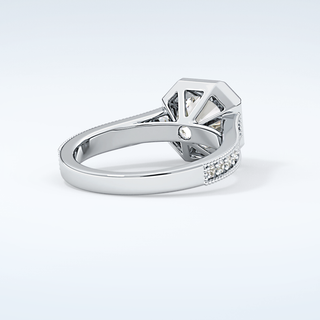 2.0 CT Round Cut Cathedral Pave Moissanite Engagement Ring 15