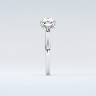 2.0 CT Cushion Cut Hidden Halo Moissanite Engagement Ring 17