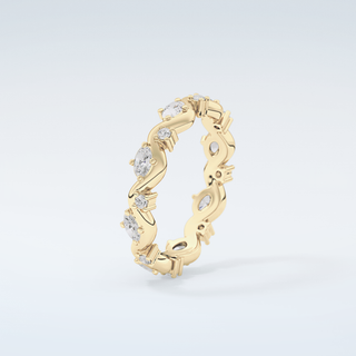 0.56 TCW Round & Oval Shaped Moissanite Wedding Band 6