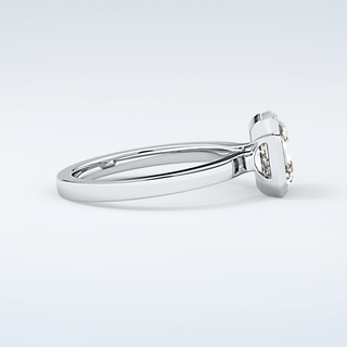 2.0 CT Asscher Cut Half Bezel Moissanite Engagement Ring 16