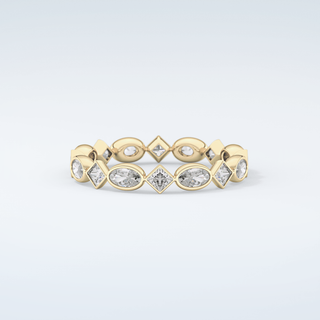 0.72 TCW Oval & Princess Shaped Moissanite Wedding Band 3