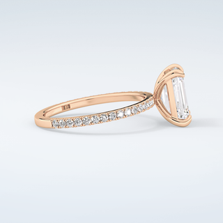 2.0 CT Emerald Cut Pave Moissanite Engagement Ring 10