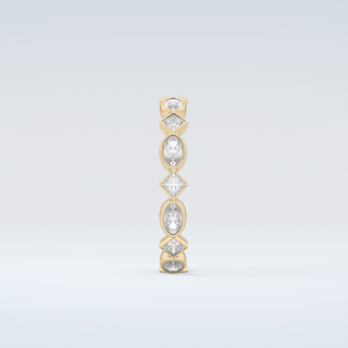 0.72 TCW Oval & Princess Shaped Moissanite Wedding Band 5