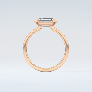 2.0 CT Emerald Cut Half Bezel Moissanite Engagement Ring 8