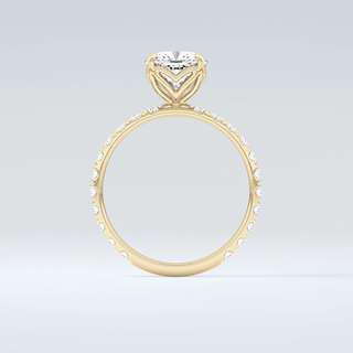 1.5 CT Cushion Cut Pave Moissanite Engagement Ring 2