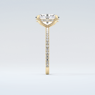 2.0 CT Oval Cut Pave Hidden Halo Moissanite Engagement Ring 5