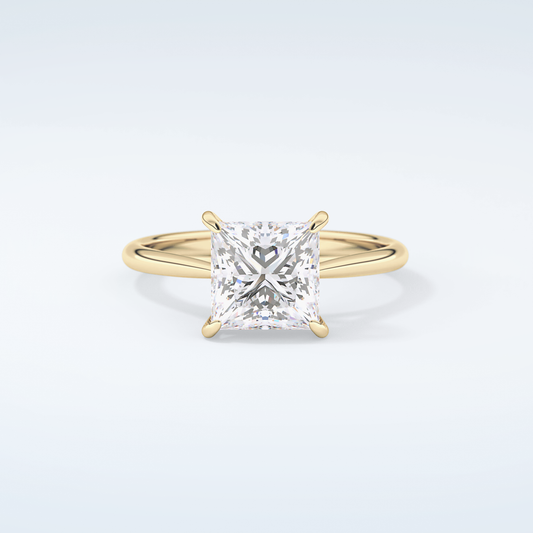 2.0 CT Princess Cut Solitaire Moissanite Engagement Ring