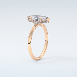 2.0 CT Marquise Cut Hidden Halo  Moissanite Engagement Ring 12