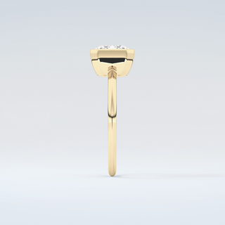 1.5 CT East West Emerald Cut Bezel Style Moissanite Engagement Ring 5