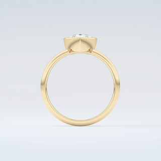 1.25 CT Pear Cut Bezel Style Moissanite Engagement Ring 2