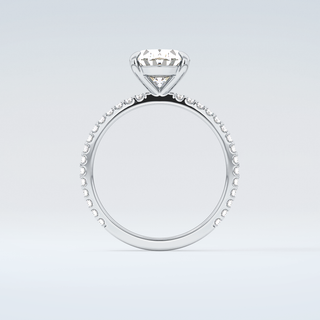 2.0 CT Oval Cut Pave Moissanite Engagement Ring 14