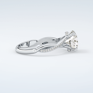 2.0 CT Round Cut Hidden Halo Twisted Pave Moissanite Engagement Ring 16