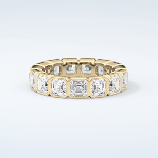 2.25 TCW Asscher Shaped Moissanite Wedding Band