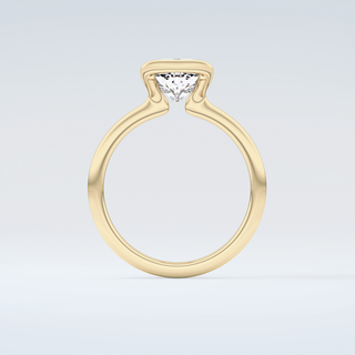 2.0 CT Cushion Cut Half Bezel Moissanite Engagement Ring 2