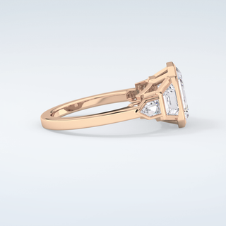 2.0 CT Emerald Cut Cluster Style Moissanite Engagement Ring 10