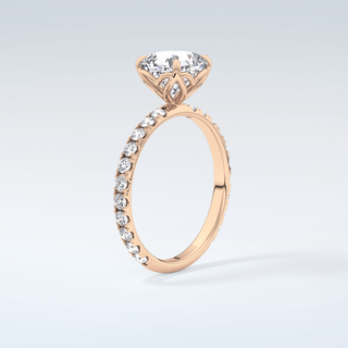 1.5 CT Cushion Cut Pave Moissanite Engagement Ring 12