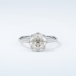 1.5 CT Rose Cut Solitaire Style Moissanite Engagement Ring 13