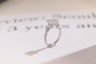 Stunning 1.0 - 2.0 CT Asscher Moissanite Engagement Ring With Twisted Pave Design 5