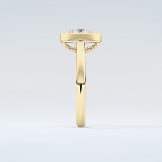 1.5 CT Oval Cut Bezel Style Moissanite Engagement Ring 5