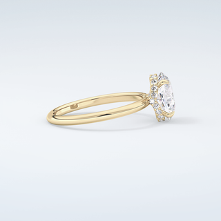 2.0 CT Oval Cut Hidden Halo Moissanite Engagement Ring 4