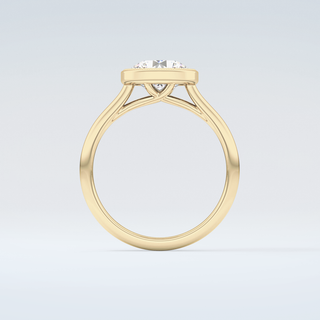 1.0 CT Round Cut Bezel Style Moissanite Engagement Ring 2