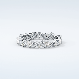 0.56 TCW Round & Pear Shaped Moissanite Wedding Band 13