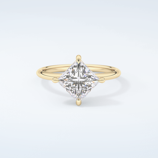 2.0 CT  Princess Cut Solitaire Moissanite Engagement Ring