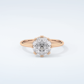 1.5 CT Rose Cut Solitaire Style Moissanite Engagement Ring 7