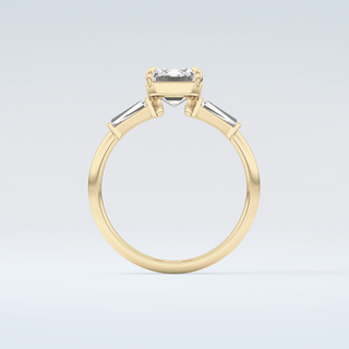 2.0 CT Emerald Cut Three Stone Moissanite Engagement Ring 2