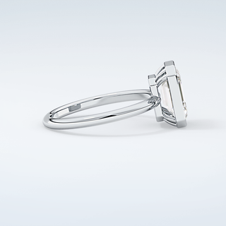 2.0 CT Emerald Cut Bezel Solitaire Moissanite Engagement Ring 16