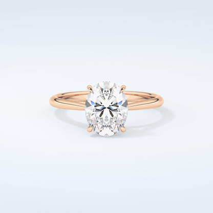 2.0 CT Oval Cut Solitaire Moissanite Engagement Ring