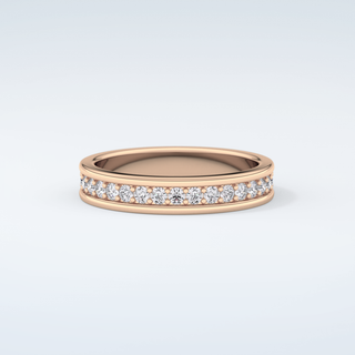 0.7 TCW Round Shaped Moissanite Wedding Band 9