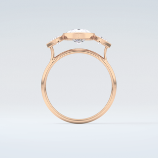 1.5 CT Pear Cut Three Stone Bezel Moissanite Engagement Ring 8