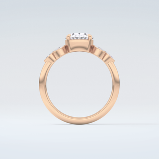 1.25 CT  Oval Cut Cluster Style Moissanite Engagement Ring 8