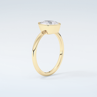 1.25 CT Pear Cut Bezel Style Moissanite Engagement Ring 6