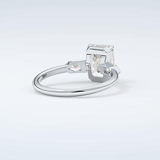 2.0 CT Emerald Cut Three Stone Moissanite Engagement Ring 15