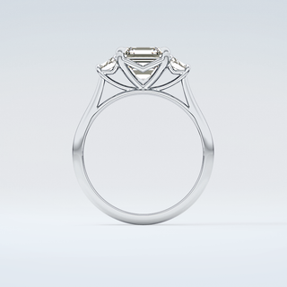 2.0 CT Asscher Cut Three Stone Moissanite Engagement Ring 14