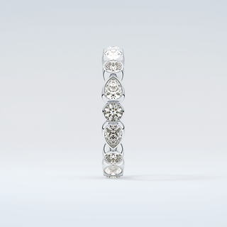 1.28 TCW Round & Pear Shaped Moissanite Wedding Band 17