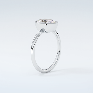 1.5 CT Oval Cut Bezel Style Moissanite Engagement Ring 18