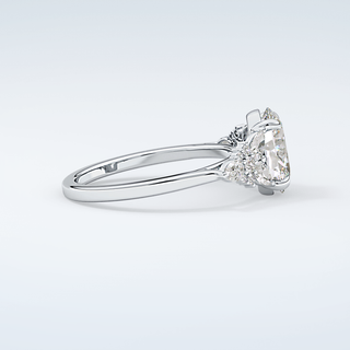 2.0 CT Oval Cut Cluster Moissanite Engagement Ring 16