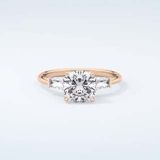 2.0 CT Cushion Cut Three Stone Moissanite Engagement Ring 7